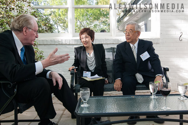 Sen. Jay Rockefeller (D-WV) hosts Dr. Shoichiro Toyoda for a dinner at his Charleston, WV home to celebrate the Toyota Motor Manufacturing, West Virginia, Inc., (TMMWV), plant's 17 years in operation and production of its 10 millionth powertrain unit.
