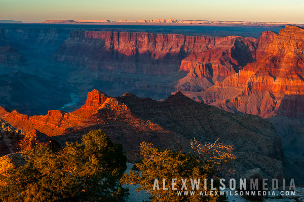 Sunset in Grand Canyon.  Grand Canyon National Park, AZ.