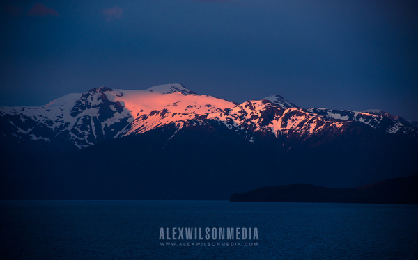 Sunset over Stephens Passage near Juneau, AK.  Photography by  Alex Wilson